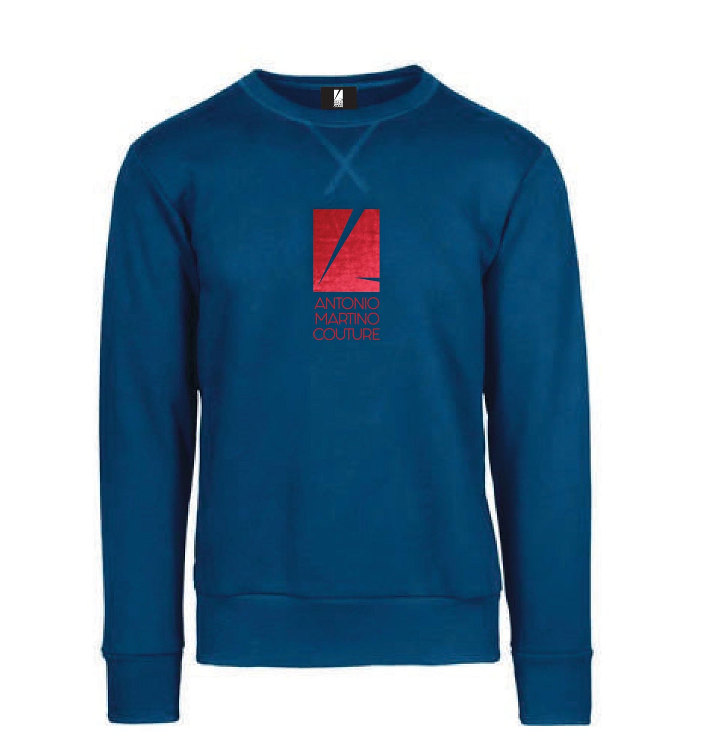 Felpa Girocollo Blu con Logo Antonio Martino Couture Antonio Martino Couture