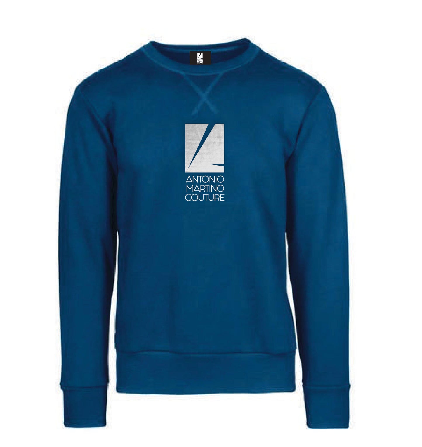 Felpa Girocollo Blu con Logo Antonio Martino Couture Antonio Martino Couture