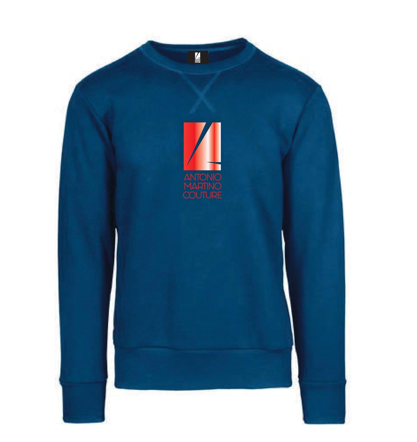 Felpa Girocollo Blu con Logo Antonio Martino Couture Antonio Martino Couture