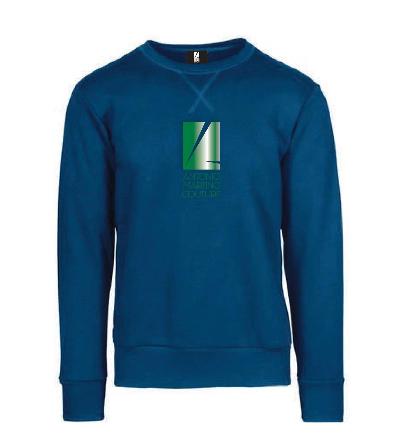 Felpa Girocollo Blu con Logo Antonio Martino Couture Antonio Martino Couture