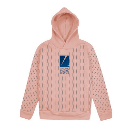 Felpa cappuccio Laser Cut rosa con Logo Antonio Martino Couture Antonio Martino Couture