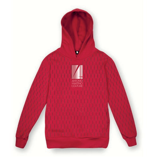 Felpa cappuccio Laser Cut rossa con Logo Antonio Martino Couture Antonio Martino Couture
