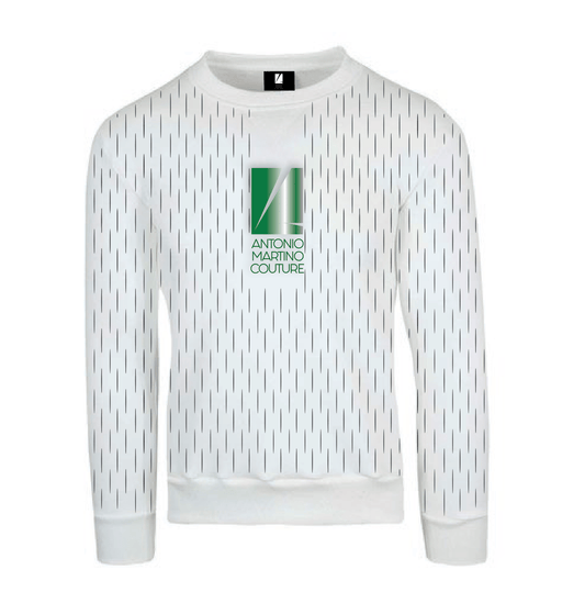 Felpa girocollo Laser Cut bianca con Logo Antonio Martino Couture Antonio Martino Couture