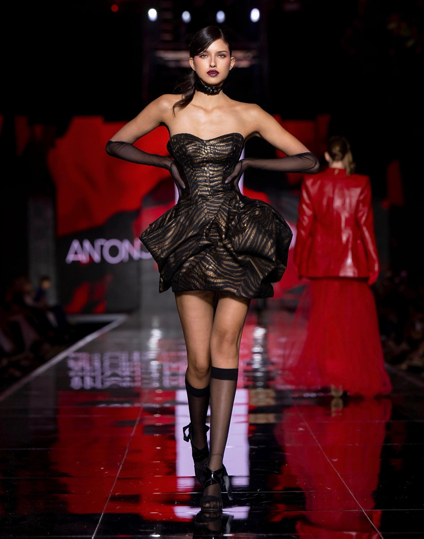 Abito Bustier Corto coon Stampa Animalier