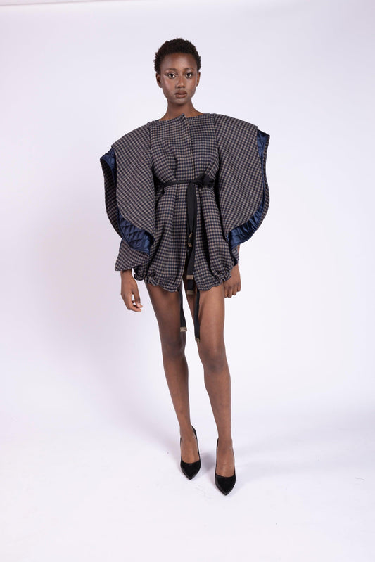 Kappa butterfly in lana stampata e piumino Antonio Martino Couture