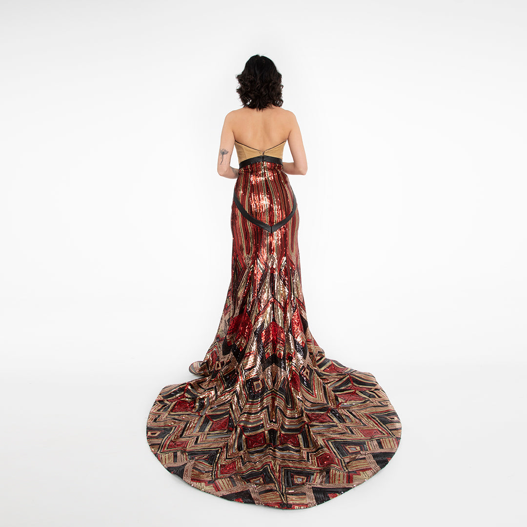 abito da sera in paillettes