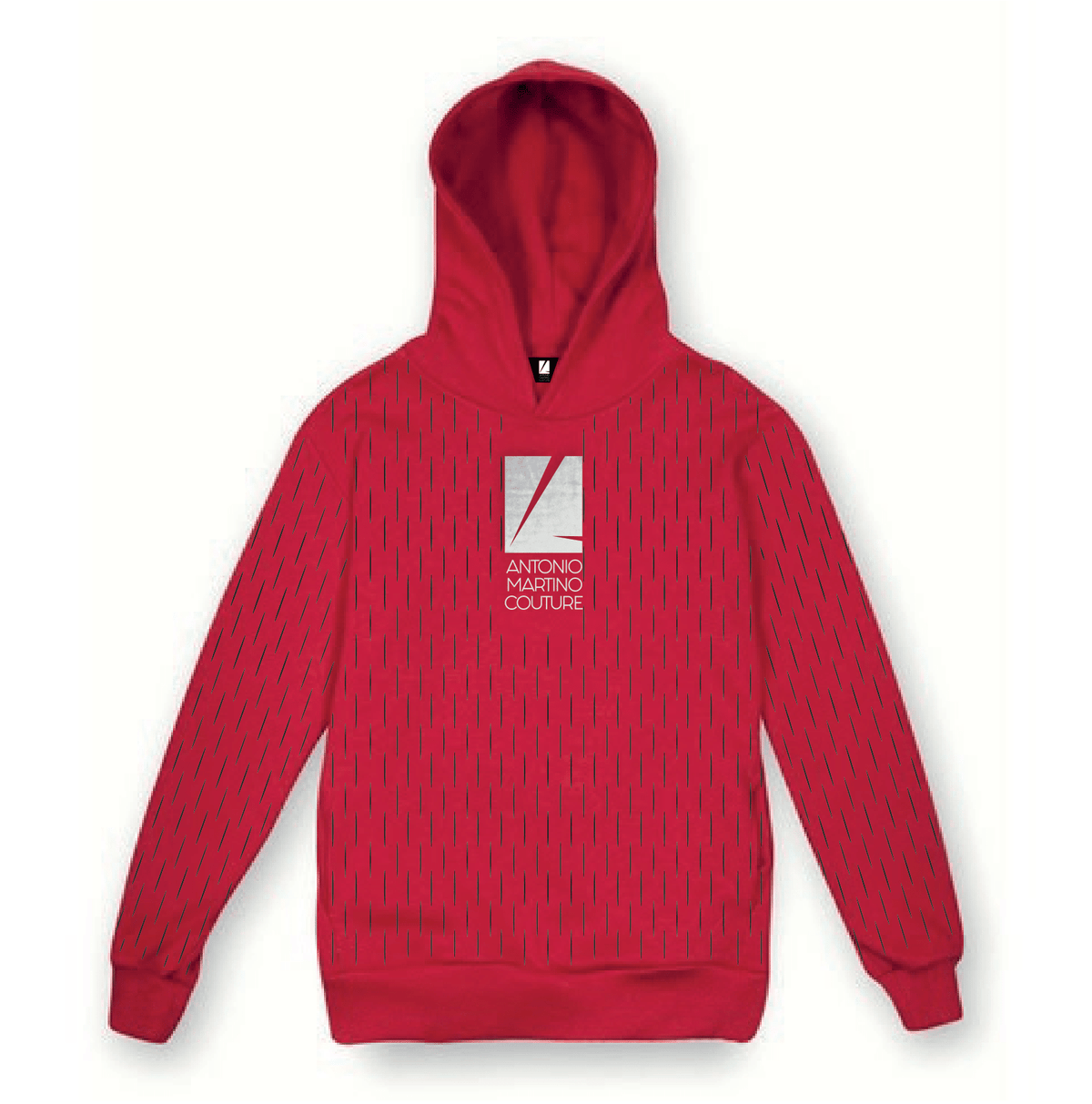 Felpa cappuccio Laser Cut rossa con Logo Antonio Martino Couture Antonio Martino Couture