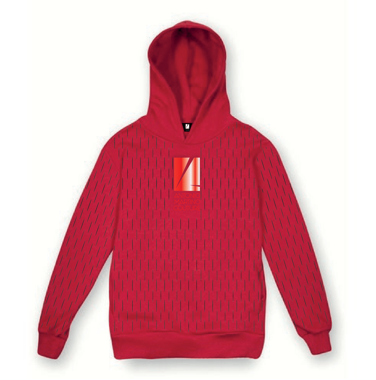 Felpa cappuccio Laser Cut rossa con Logo Antonio Martino Couture Antonio Martino Couture