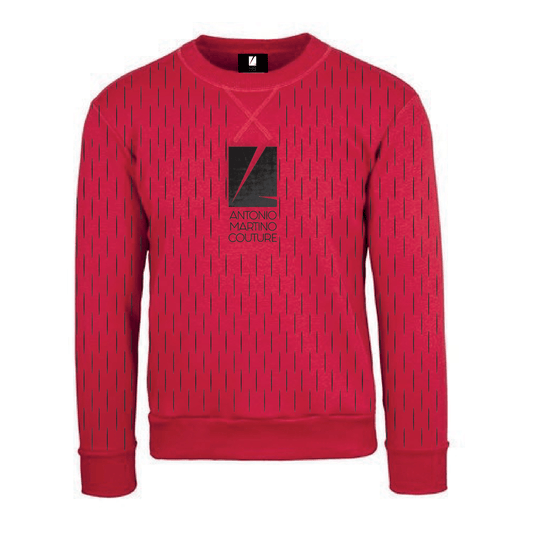Felpa girocollo Laser Cut rossa con Logo Antonio Martino Couture Antonio Martino Couture