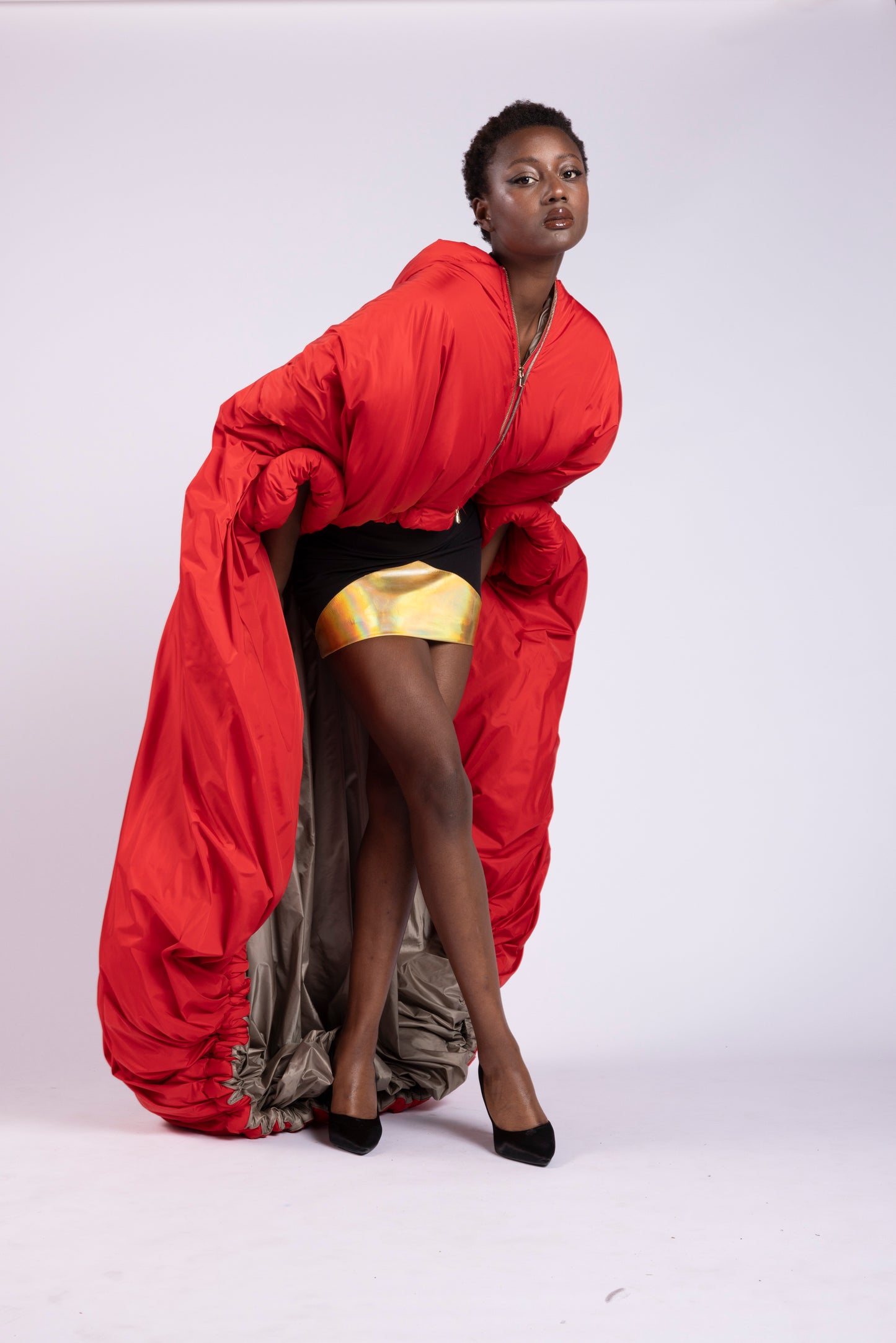Piumino Kimono Donna su Misura in Raso Rosso 